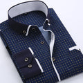 Men's slim fit dot pattern polyester fibre cardigan top with button front in colour SH215, long sleeves, Asian sizing S to 5XL