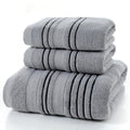 White 100% cotton jacquard towel set with 70x140cm bath towel and two 34x74cm hand towels