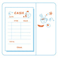 Set of eight small countdown notebooks with different cover designs including cherry, flower, cloud, and ice cream themes.