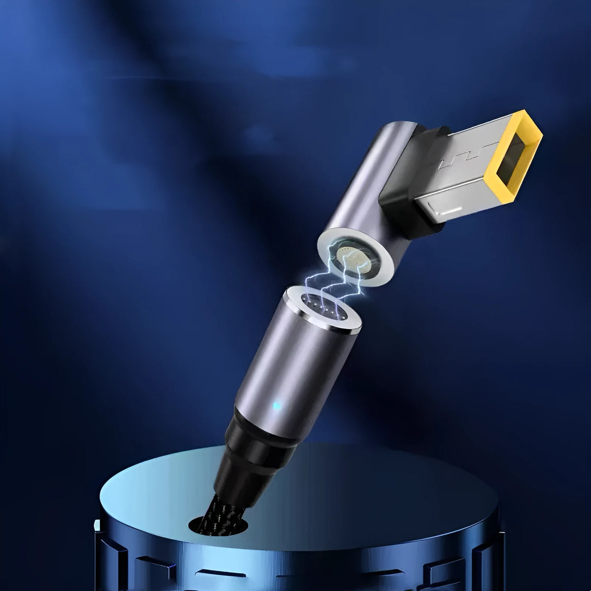Magnetic charging cable for Lenovo smartphones showing Type-C connector and square port with 1.8m cable length