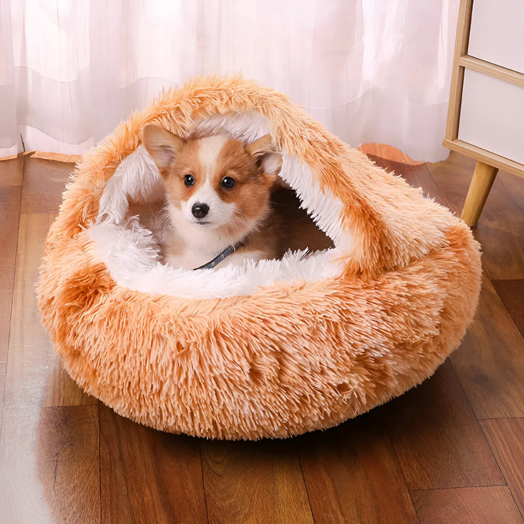 Waterproof dog kennel with warm room area in semi-surrounded cloth design