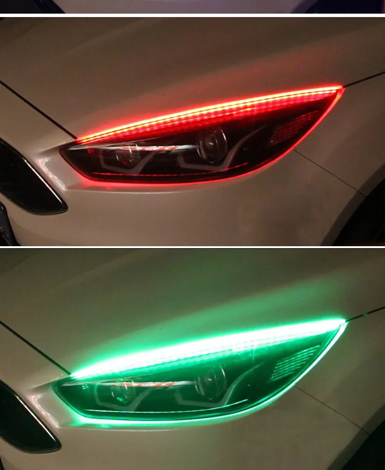 Universal RGB LED daytime running light kit with remote control for General Motors cars.