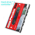 External 2TB mechanical hard disk drive with USB cable and storage box.