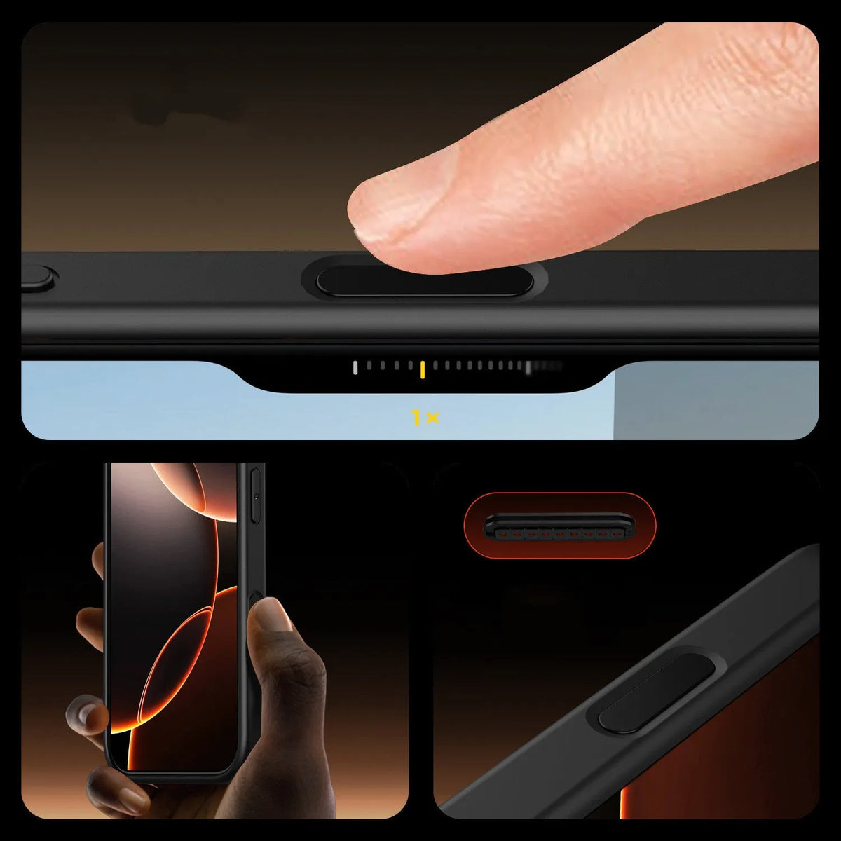 Transparent magnetic iPhone 16 case showing MagSafe compatibility and drop-resistant construction