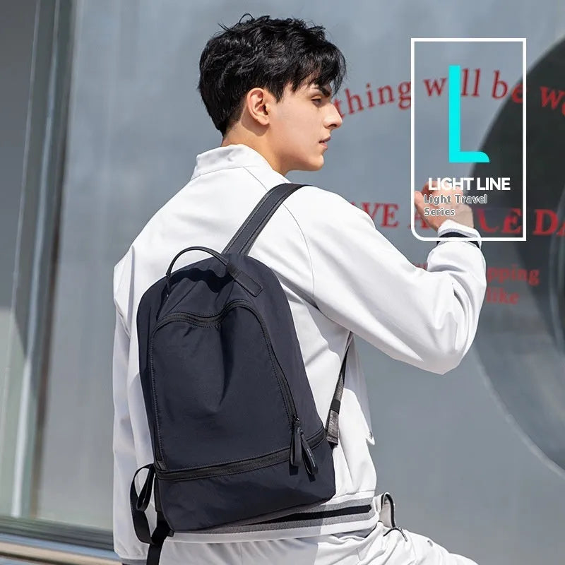 Marco Leideng ultra light Oxford cloth backpack in blue black colour with urban simplicity style