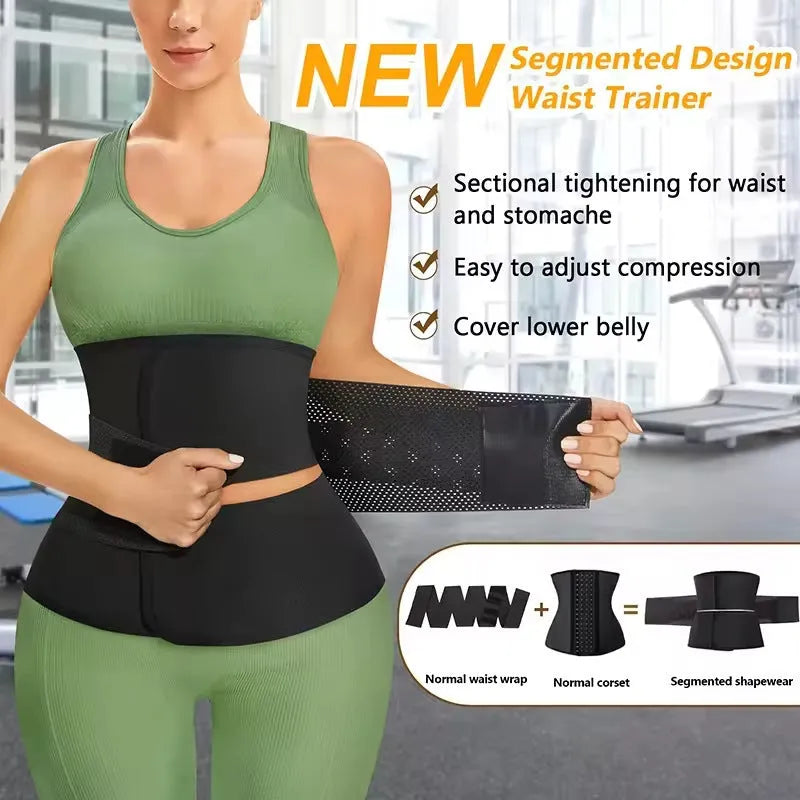 Black polyester fitness waistband tight belly band with size label S to XXXL