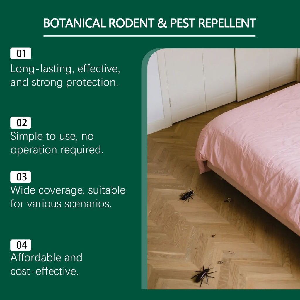 Pack of ten 16g anti-mouse repellent pills and three mesh bags for pest control.