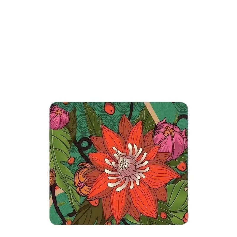 Thickened e-sports mouse pad with non-slip rubber base, fine rice noodles surface, Chrysanthemum pattern, 3mm thickness
