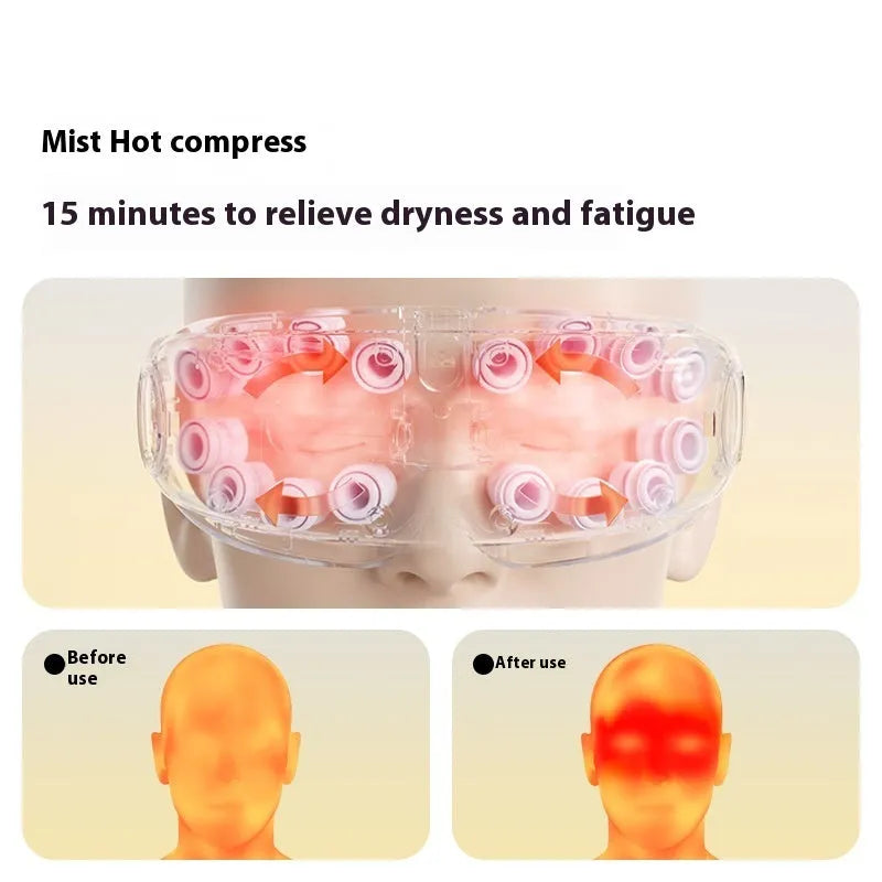 Bluetooth rechargeable steam eye mask in purplish grey colour with hot compress function