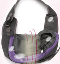Polyester pet backpack carrier in blue colour with mesh windows and adjustable straps