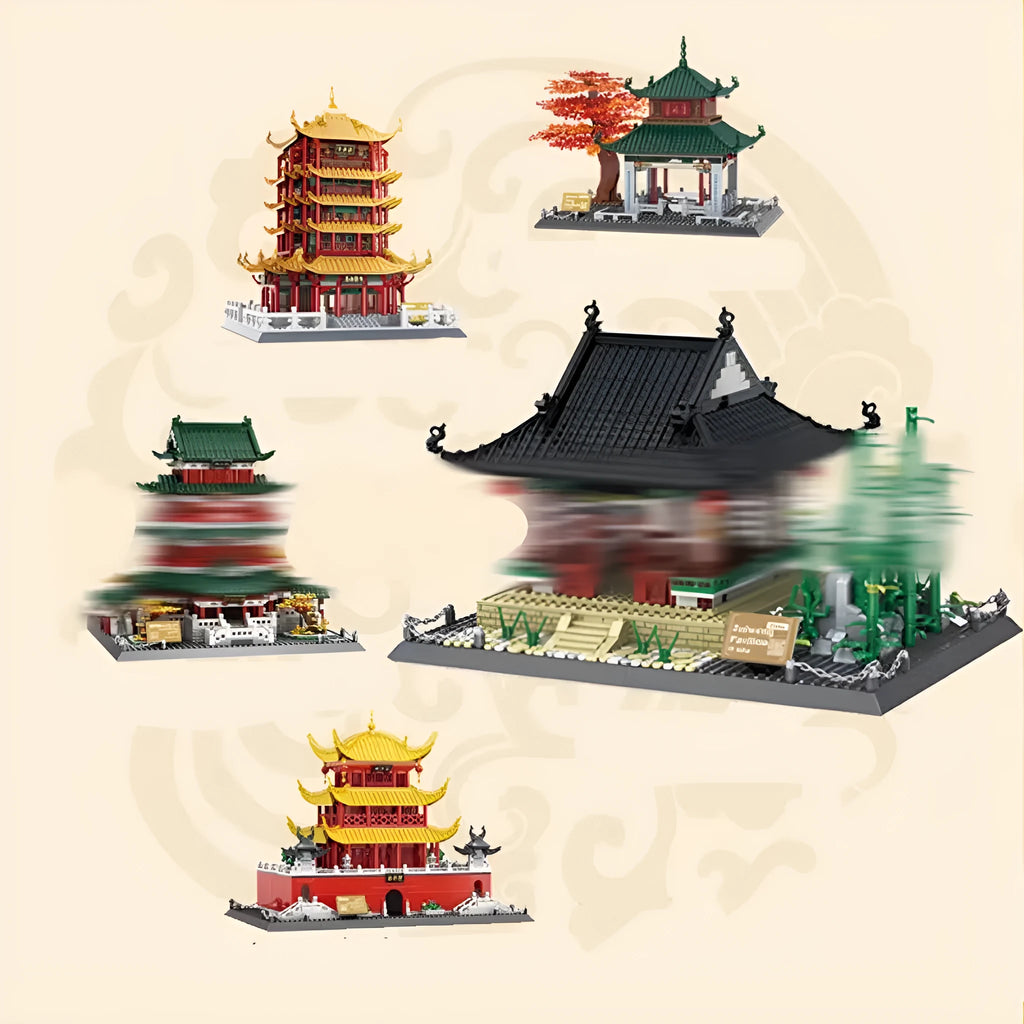 Wange small particle ABS plastic building blocks set for constructing landmark street view models