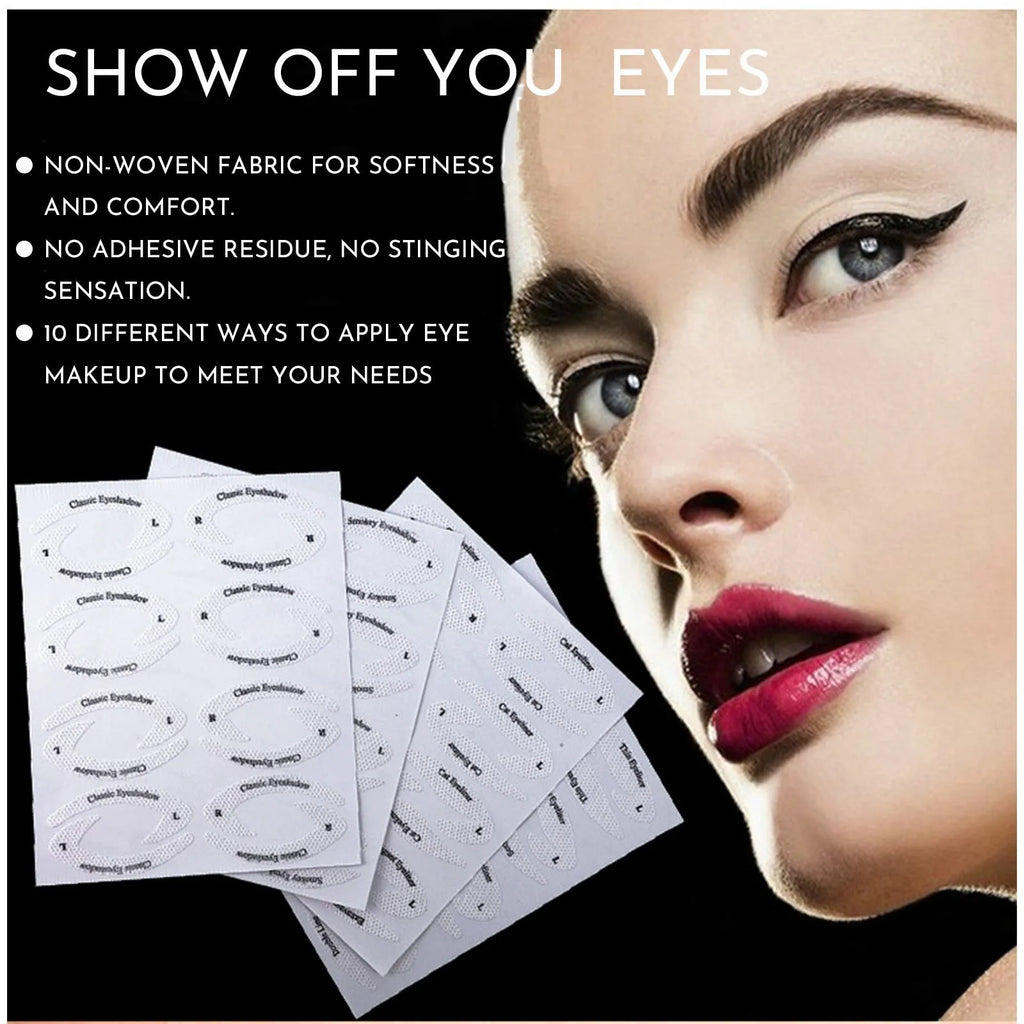 Set of four reusable flexible eyeliner and eyeshadow makeup stencil templates