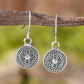 Bohemian style retro round print distressed ethnic earrings with geometric shapes in zinc alloy