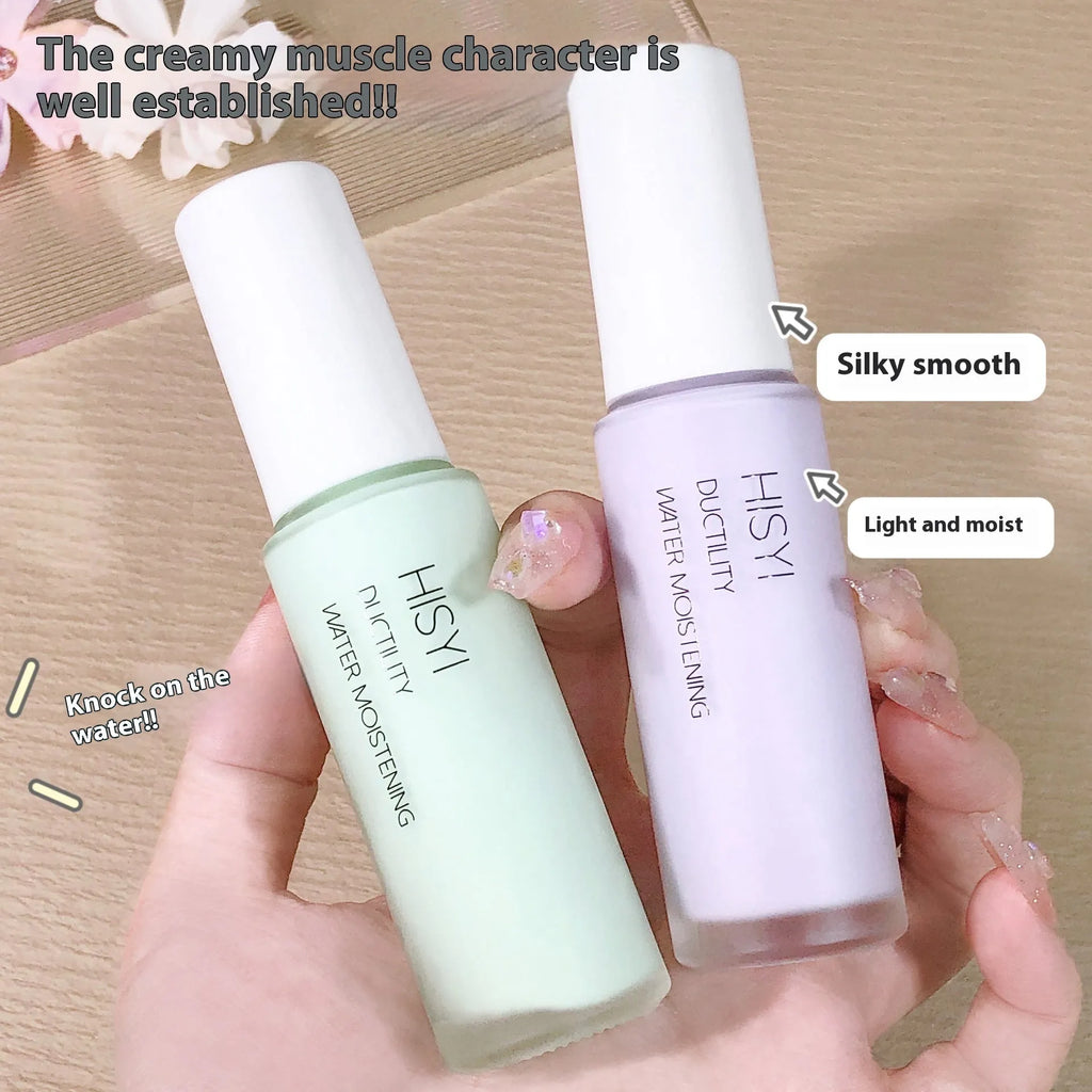 HISYI Silky Clear Makeup Primer tube in brightening shades 01, 02, and 03