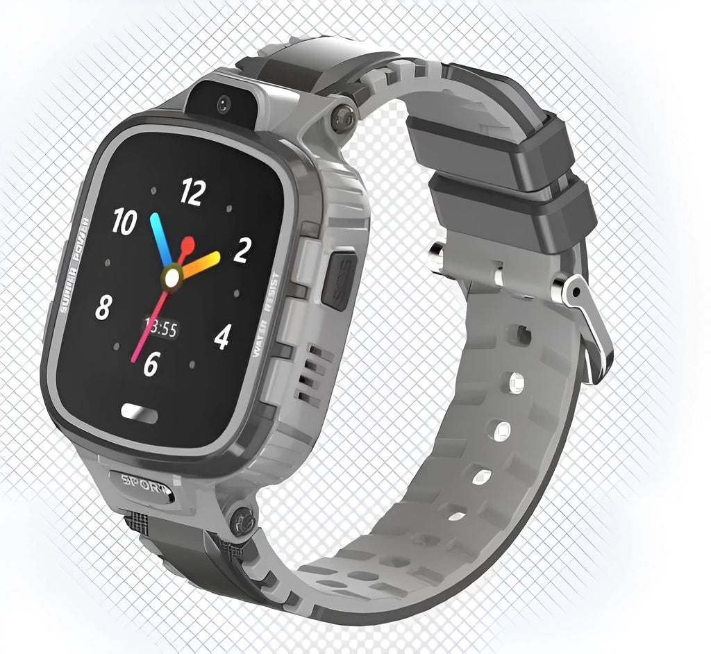 Children's phone watch with 1.44in touch screen, GPS and camera, 35x42x15mm, pink blue black