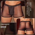 Men's black and white ultra-thin nylon boxer briefs free size breathable underwear