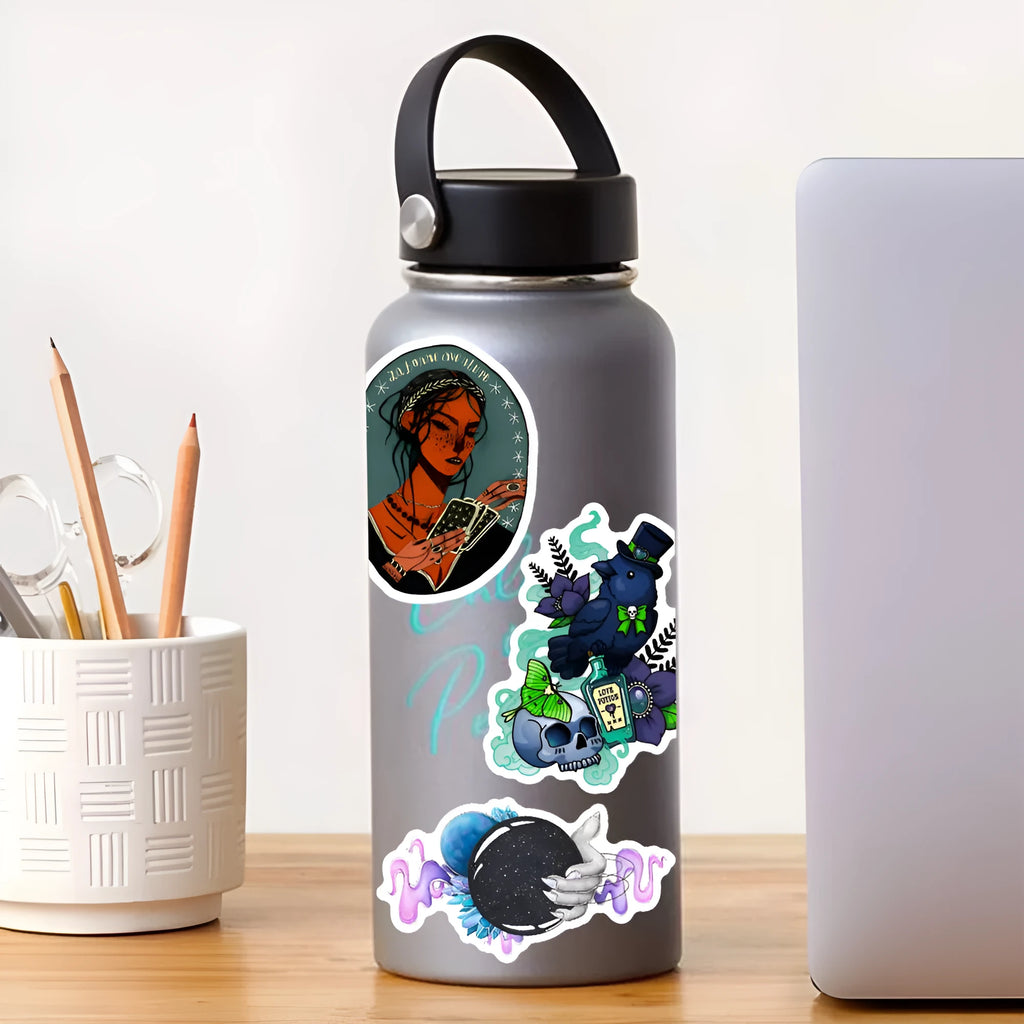 50 waterproof laptop stickers with glossy finish for MAC computers and smooth surfaces