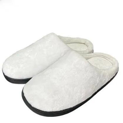 Printed cotton slippers with flannel lining, showing pattern design and TPR sole