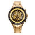 MCE men's mechanical watch with explosion-proof stainless steel case showing automatic movement