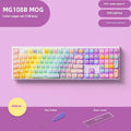 Coloured sugar cat theme Bluetooth mechanical keyboard with piano switches on a desk.