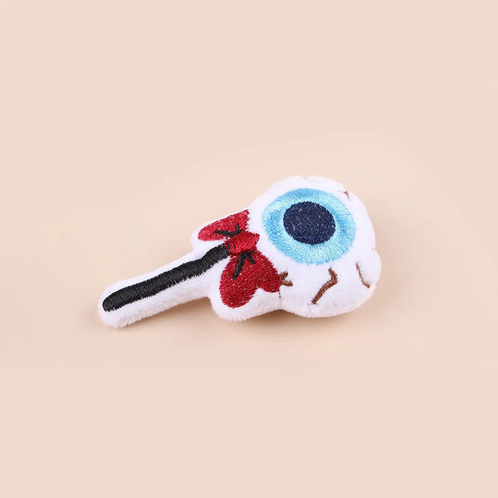 Small cat teaser wand with a fluffy plush toy tail, shown in candy colour design.