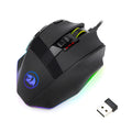 Black Redragon M801P wireless gaming mouse with 9 buttons and ergonomic design