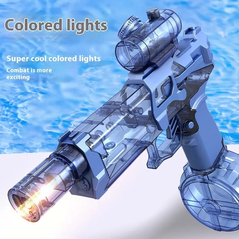 Fire Rat electric water pistol with cool lights in blue colour