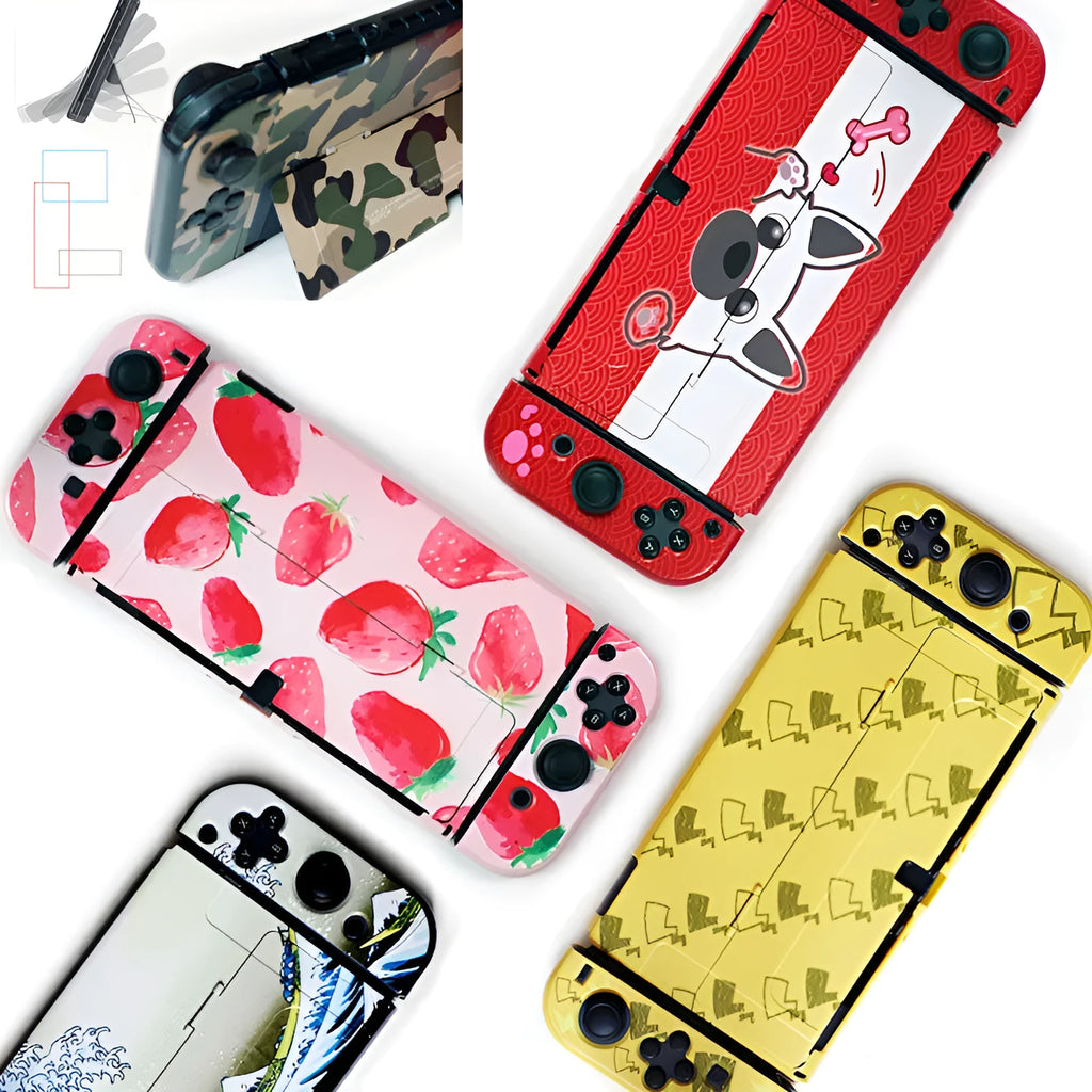 Hard PC protection case for Nintendo Switch OLED console in various decorative patterns