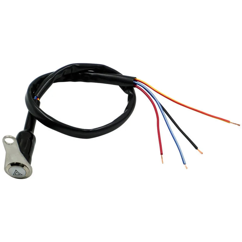 Black stainless steel double flashing motorcycle switch with light ring and 7mm aperture