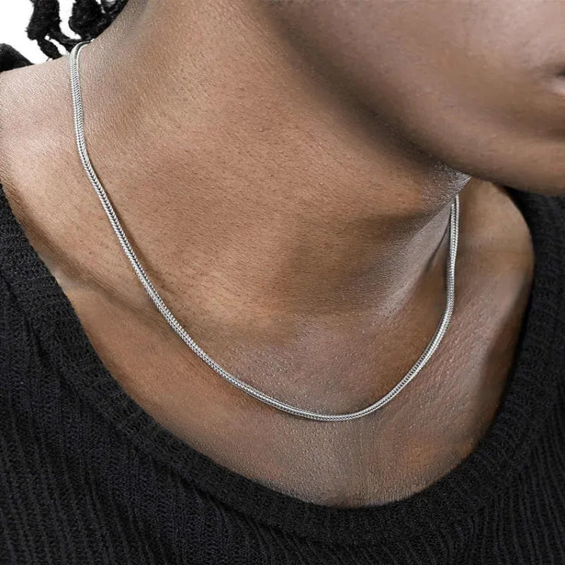 Men's 925 sterling silver distressed dragon bone necklace on 45cm chain, silver colour