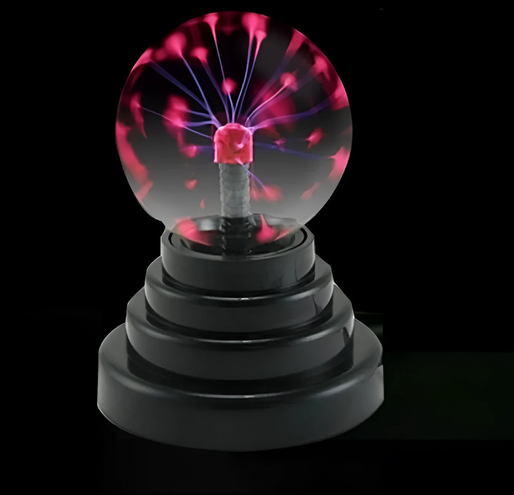 Colourful USB-powered magic ball light with 7.62cm glass sphere on ABS base