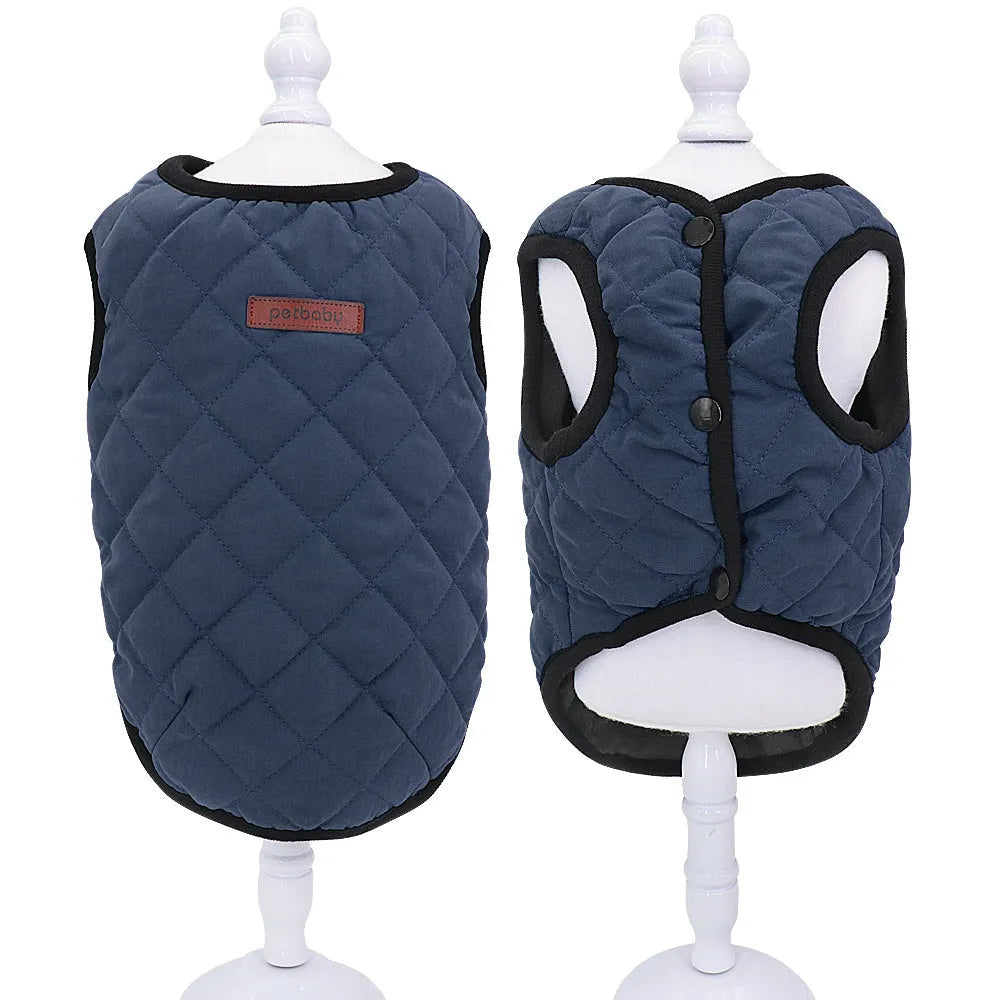 Cotton sleeveless dog vest in Apricot, Blue or Red, sizes XS to XXL with 20-45cm back length