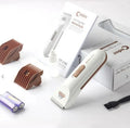 White pet hair clipper with ceramic blade for home pet grooming