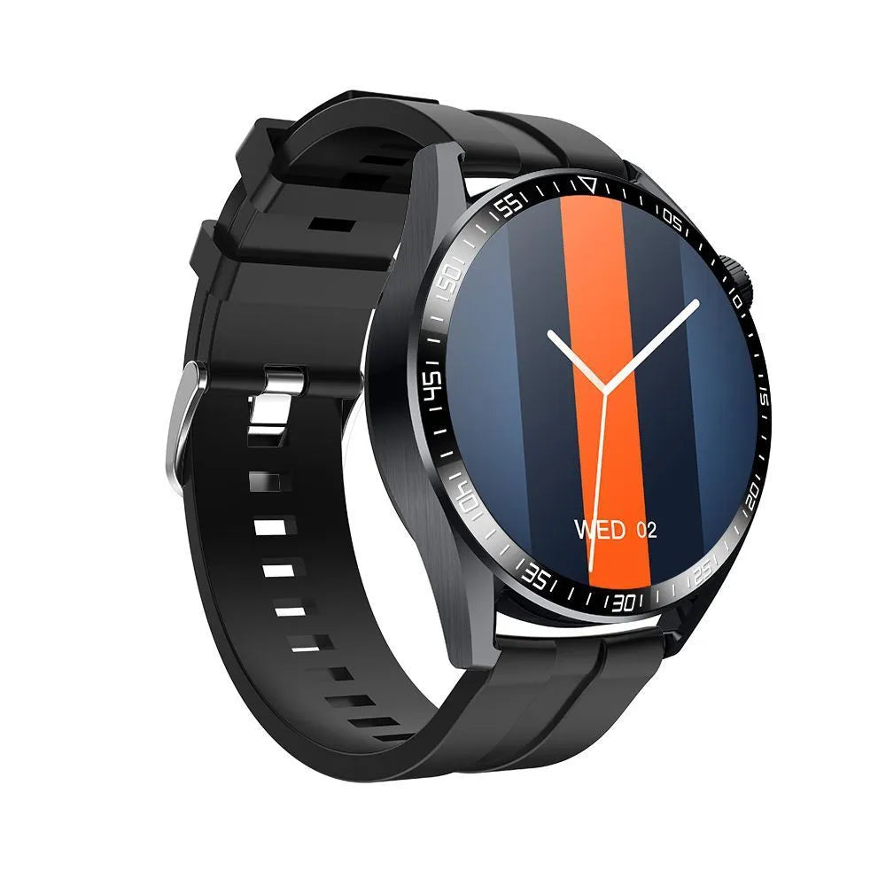 GS3 Max smartwatch in black or silver on silicone strap, showing 1.35-inch IPS screen displaying health stats.