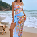 Women's new small floral one-piece swimsuit in polyester, sleeveless, available in multiple colours
