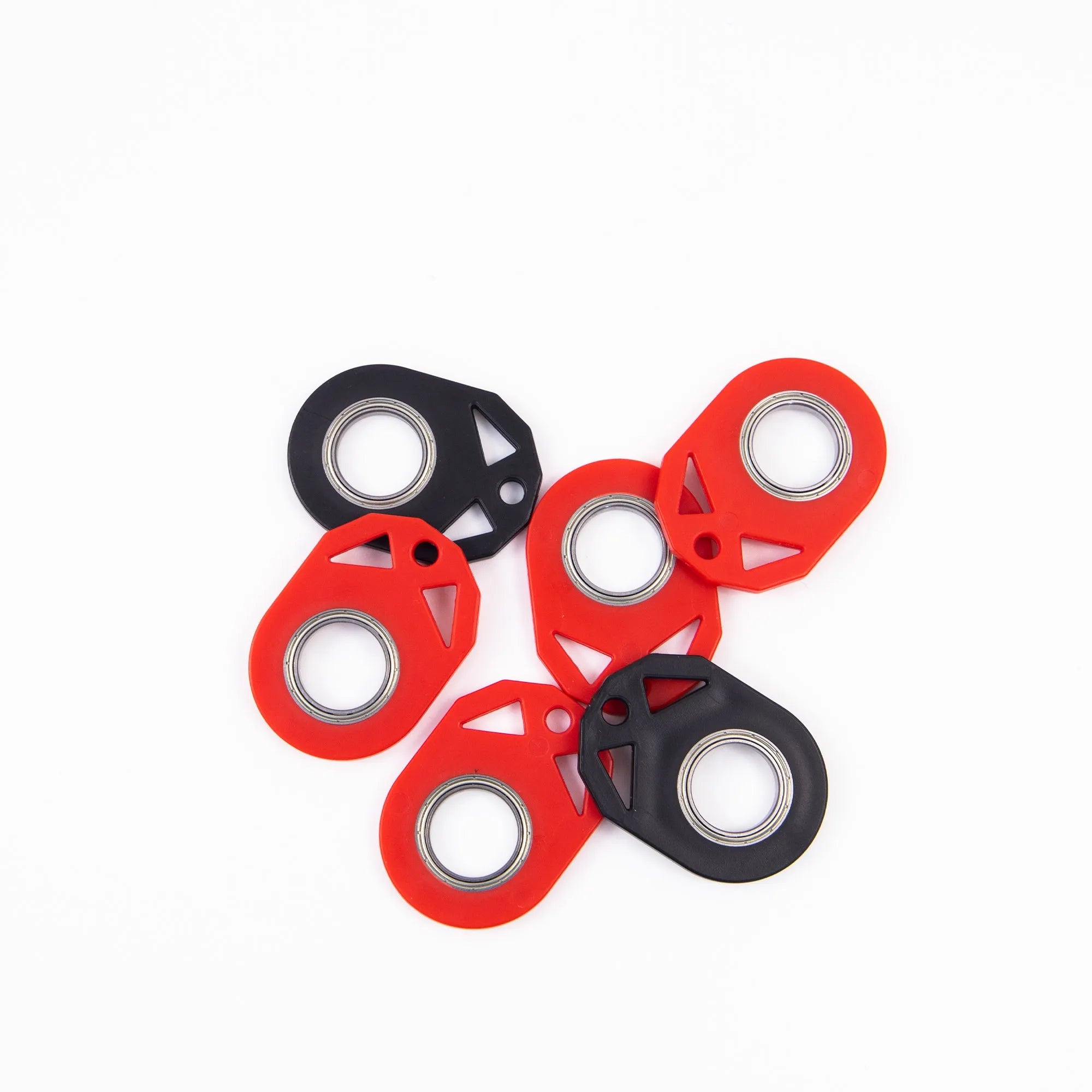 Luminous fidget spinner keychain with bottle opener, 5cm plastic and zinc alloy construction, white and blue options