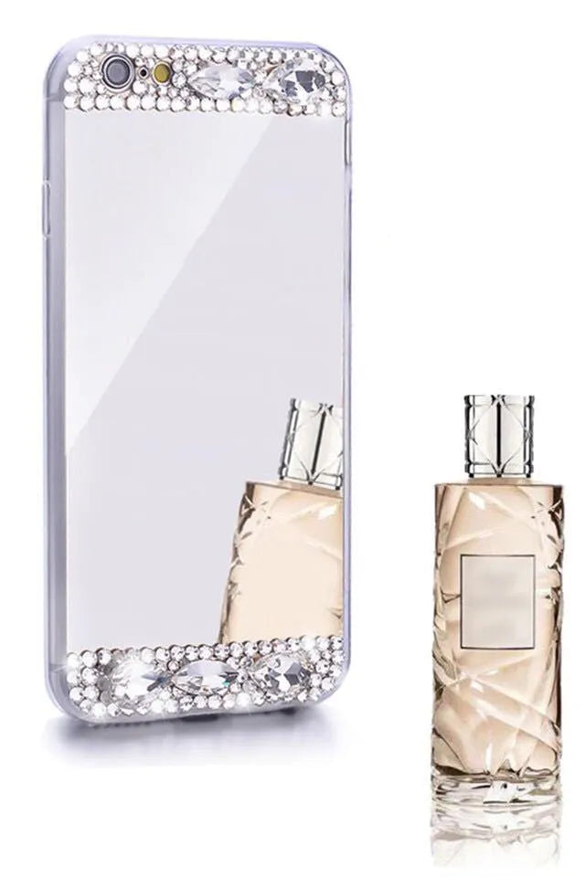 Rhinestone detailing on a gold silicone back cover for Huawei mobile phones