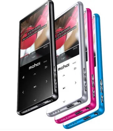 Student sports screen MP3 player in black, silver, blue, or red with 2.4-inch touchscreen display