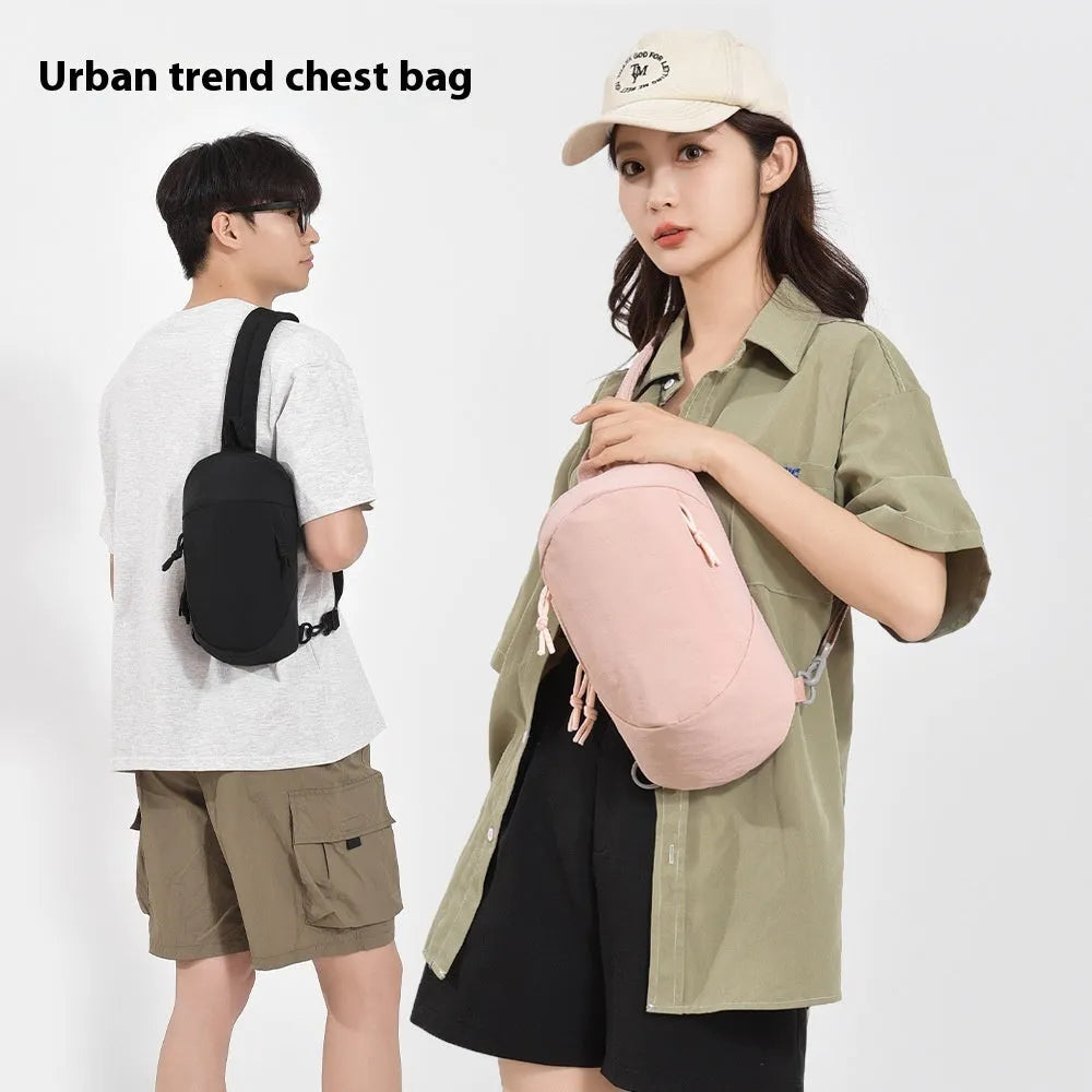 Outdoor girls nylon crossbody bag in army green with a phone compartment.