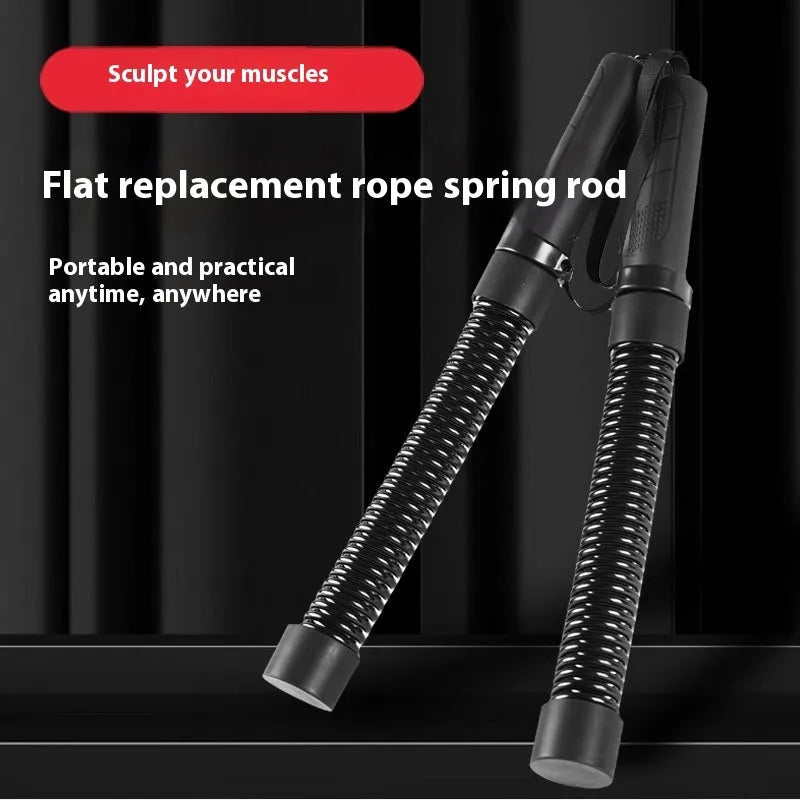 Cordless flat replacement sling rope spring bar set for arm and chest muscle exercise in TPE material