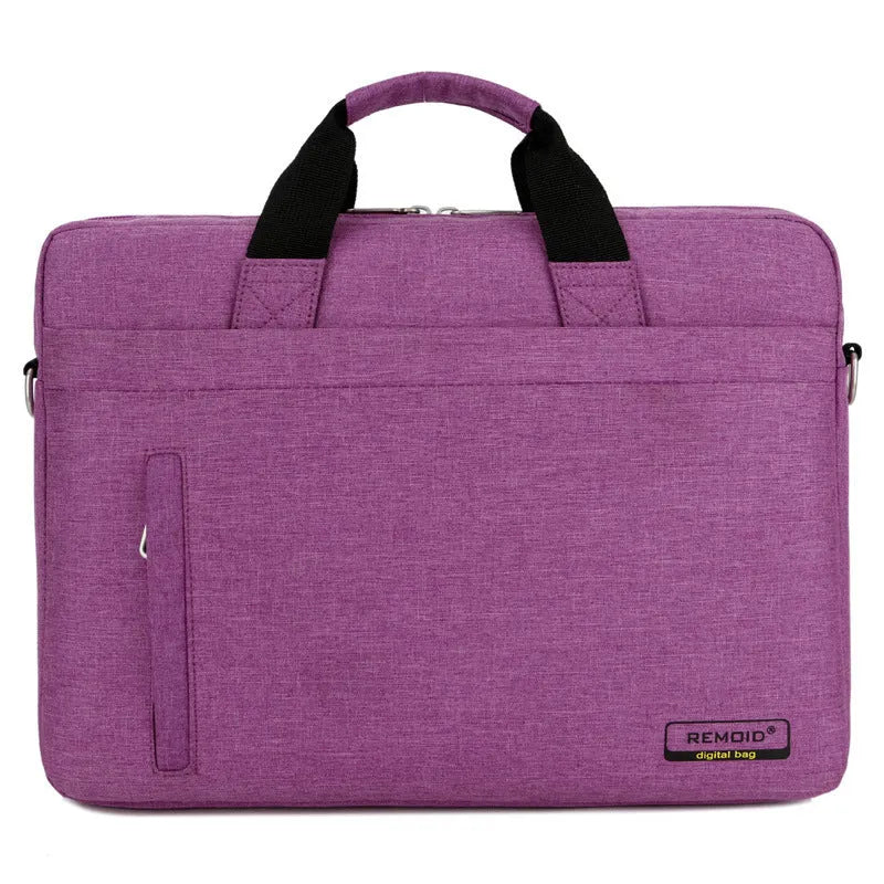 Nylon shoulder bag computer bag waterproof anti-theft in black for 15.6 inch laptop