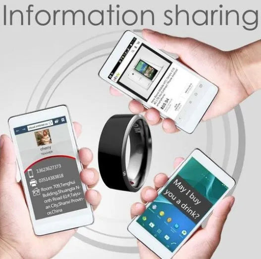Black4 NFC finger ring for Android devices with sizes 8 to 12