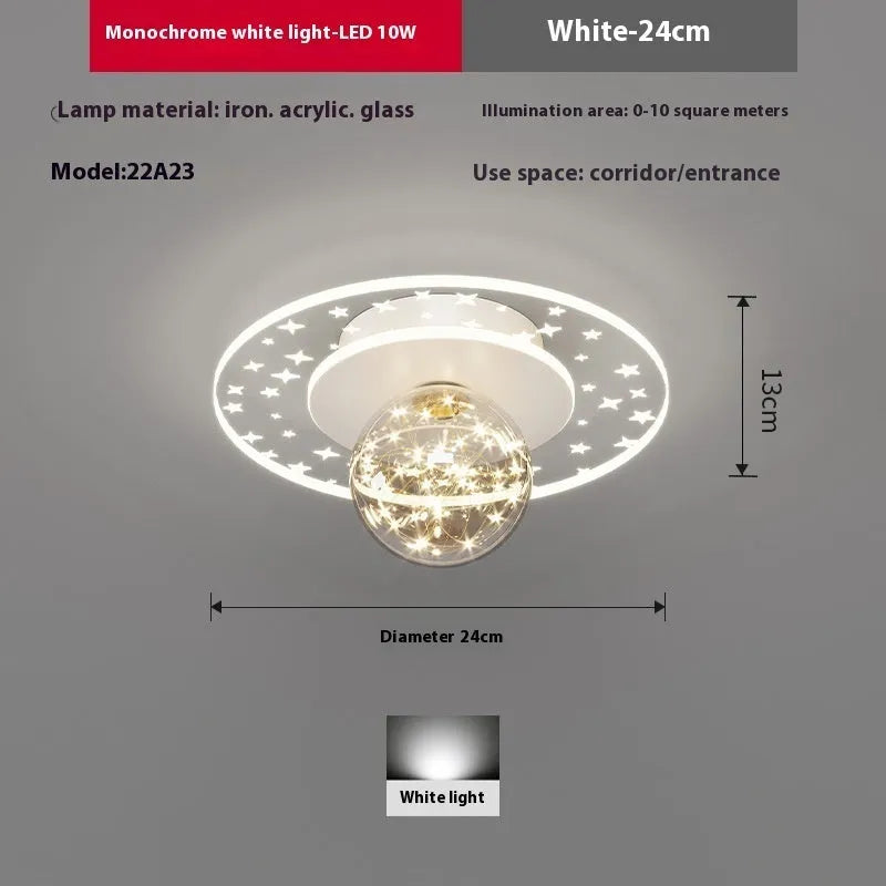 Modern minimalist corridor ceiling lamp with remote control in gold, black, or white finish