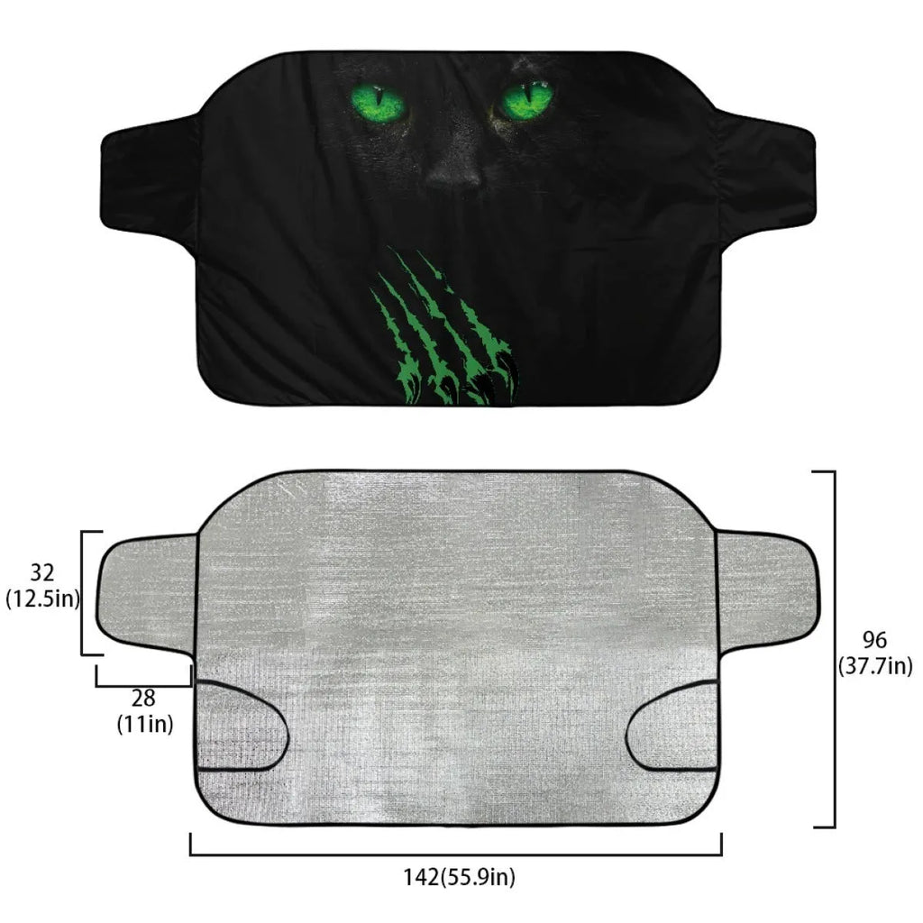 Car snow protection front gear with aluminium foam fabric and lanyard installation system