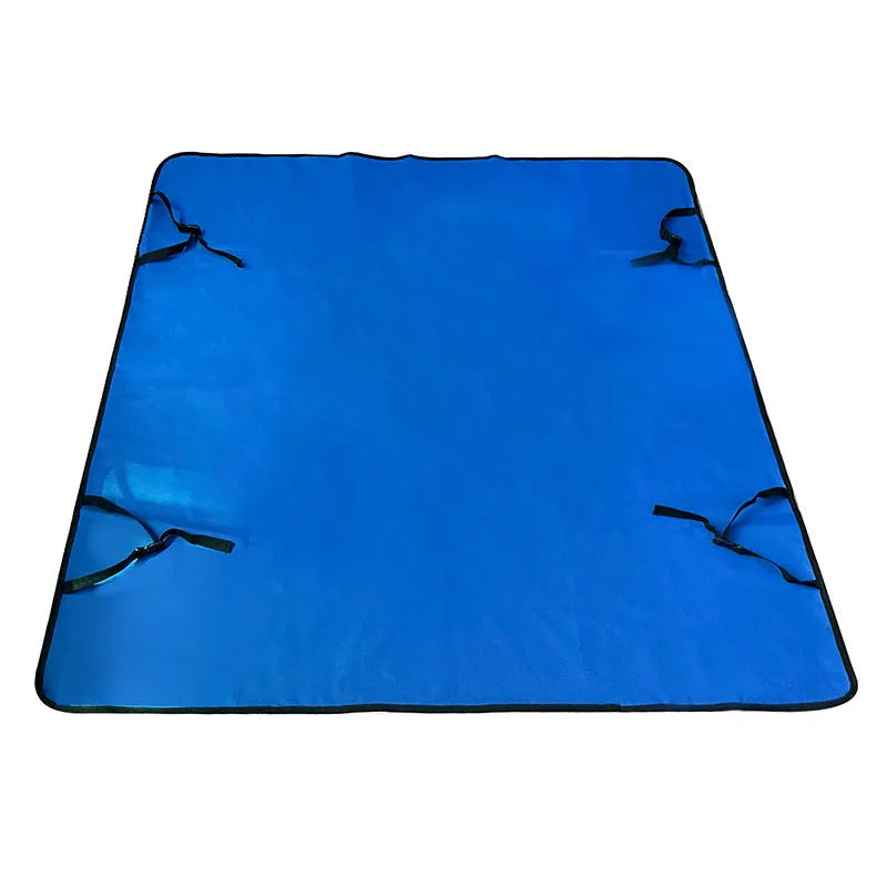 Water resistant cloth car pet mat for the rear seat, shown in a grey dog footprint print design.