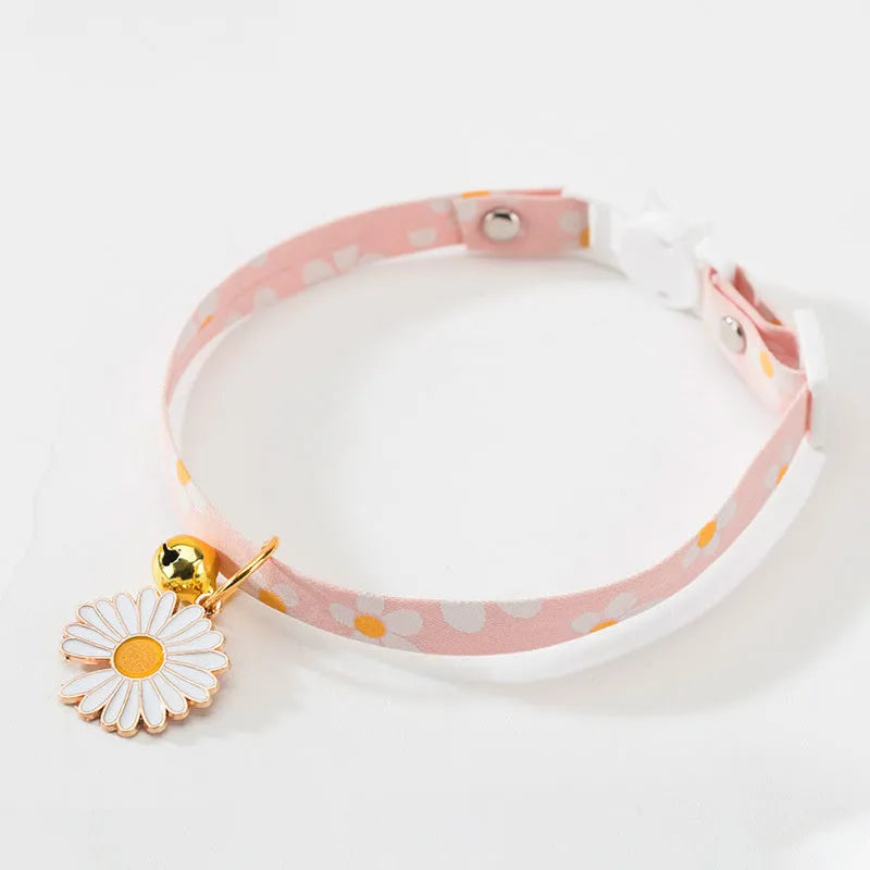 Adjustable cat collar with bell pendant and decorative bow tie accessory for small pets