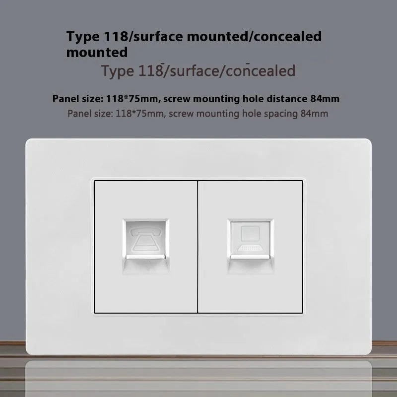 White 118 type 16A Israel socket panel, AC220-250V, 4000W, 118x75mm, CE certified