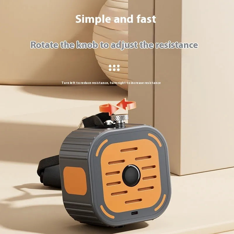 Power pump chest expander with adjustable resistance in vibrant orange on white background