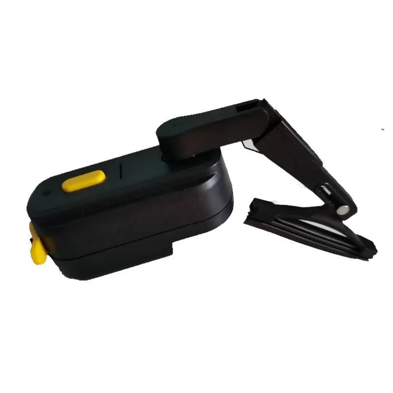 Black smart motorcycle helmet wiper with 65mm blade and 800mA motor unit.