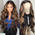 Golden fluffy big wave wig long hair high temperature wire ladies wig Gold colour front view